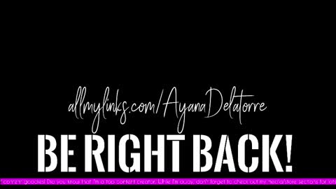 Snapshot of ayanadelatorre chatting on 09-11-25, 02:00 Ayana Delatorre online show from 09-11-25, 02:00