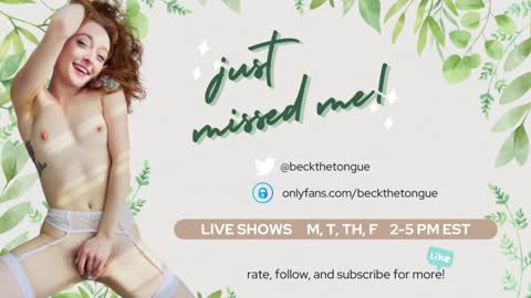 Snapshot of beckthetongue chatting on 01-23-25, 03:05 Beck the tongue online show from 01-23-25, 03:05