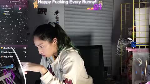 Snapshot of bunnycheekz chatting on 12-14-24, 02:23 Tokki bunny online show from 12-14-24, 02:23